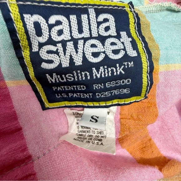 Vintage Paula Sweet Muslin Mink Patchwork Fringe Cardigan Jacket – Size Small - Picture 4 of 12